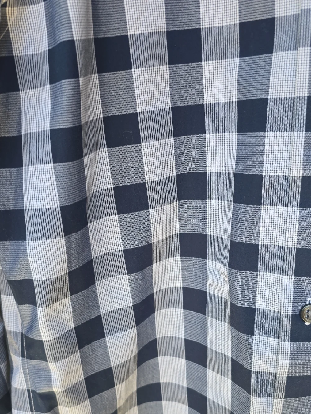 Banana Republic Blue Plaid Long Sleeve No Iron Dress Shirt Small S